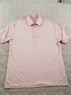 Collars & Co. Polo Shirt Mens Large Pink Performance Stretch